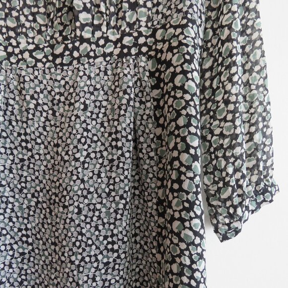 BURBERRY BRIT 100% Silk Ditsy Floral Crepe Pintuck Dress Academia Preppy Luxury - Picture 10 of 16